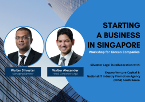 starting a business in singapore banner with pictures of walter silvester and walter alexander
