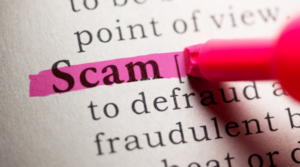 scam highlighted with pink